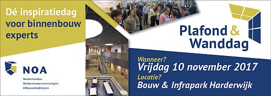 Komt u ook naar dé inspiratiedag voor binnenbouwexperts, de NOA Plafond en Wanddag? Fermacell verwelkomt u graag!